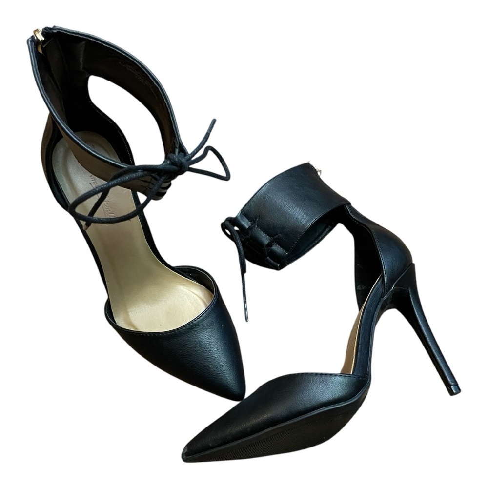 Ankle Wrap Black Stiletto Heels